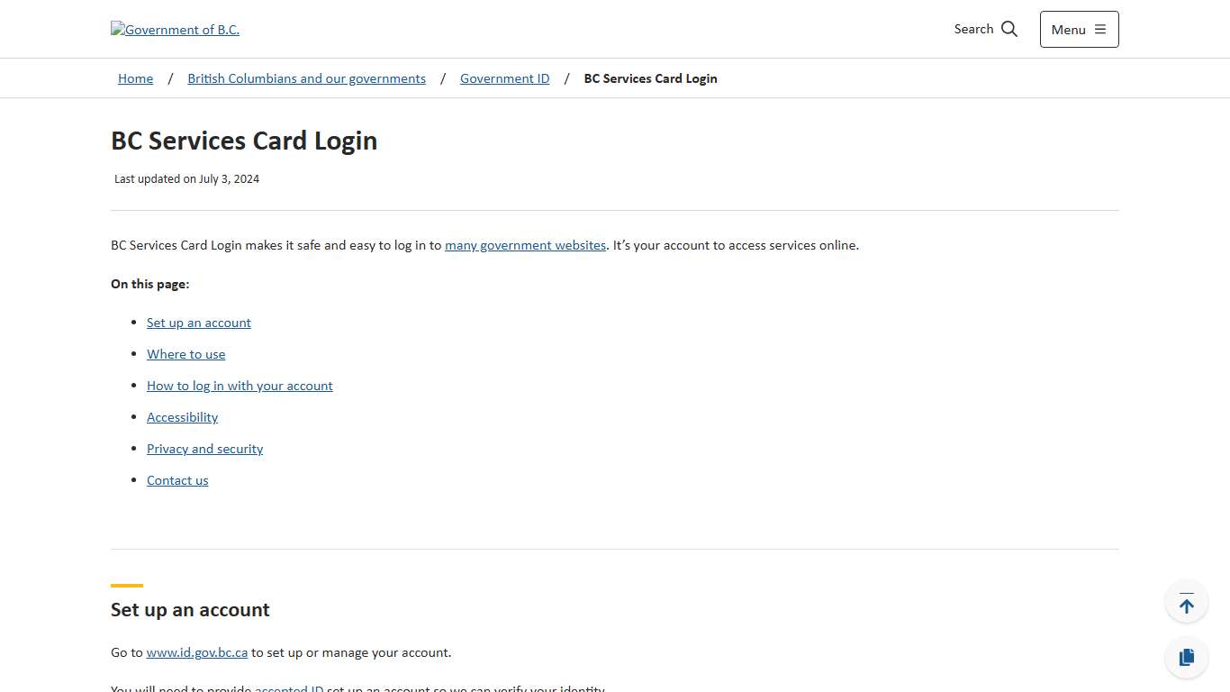 BC Services Card Login - Province of British Columbia